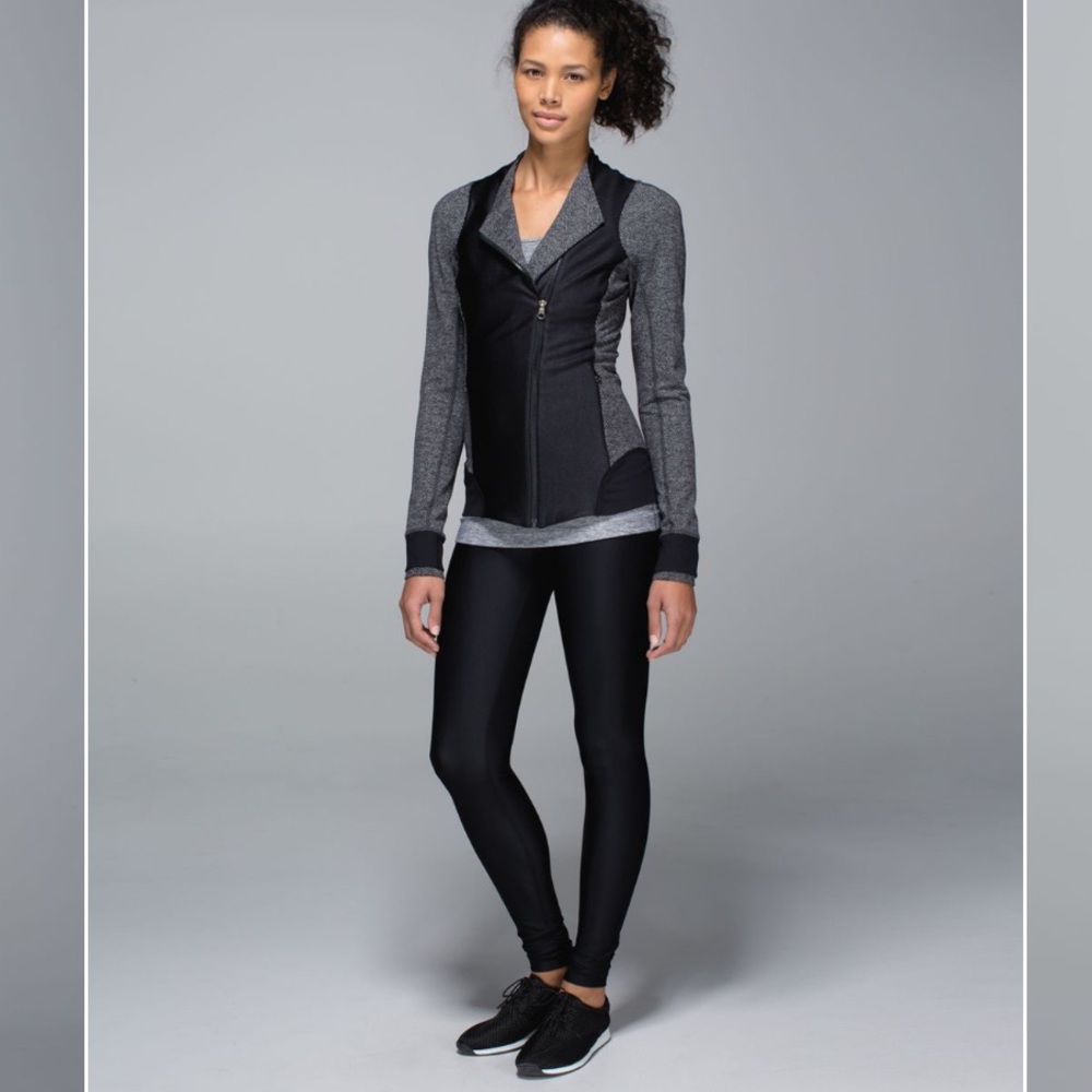 Lululemon Athletica Black and Heathered Gray Emerge Renewed Jacket